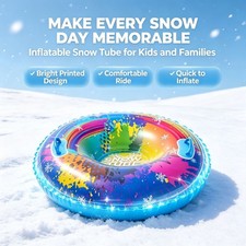Portable Round Snow Tube for Family Winter Play and Easy Storage