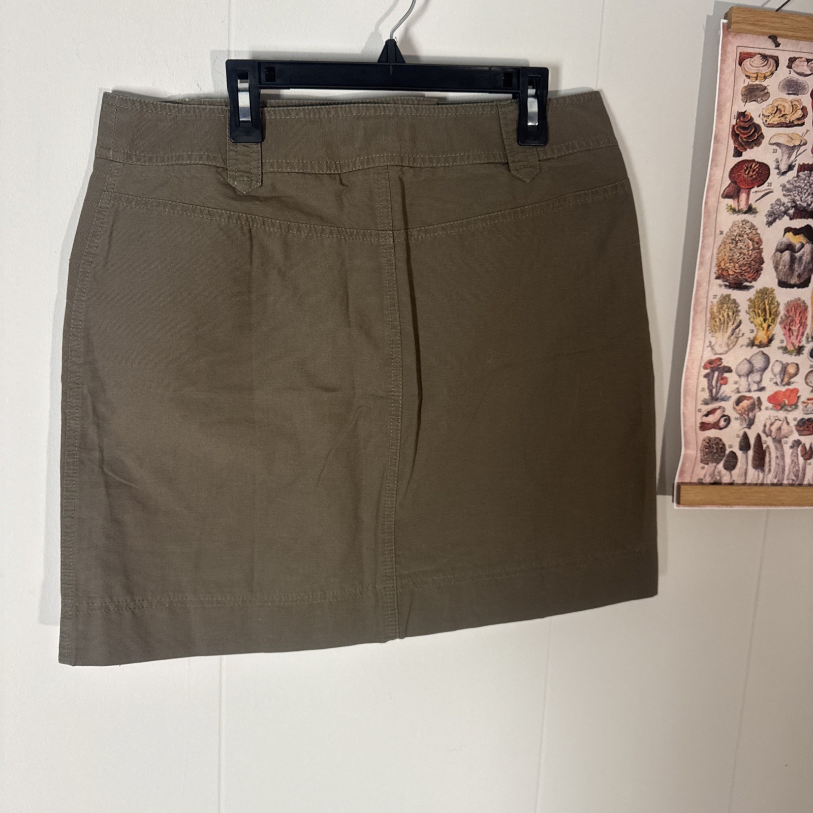 LOFT Button Front Patch Pocket Army Green Cotton … - image 3