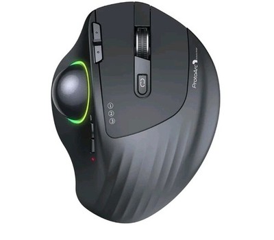 EM01 kabellose Bluetooth-Trackball-Maus, 2,4 G, RGB, ergonomisch