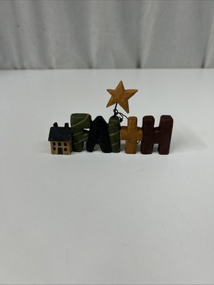 Blossom Bucket B. Lloyd Faith Spell out Christmas Ornament 2004