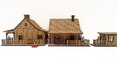 Wild West Haus und Nebengebäude Bausatz 28mm Maßstab, für Spiele oder Dioramen