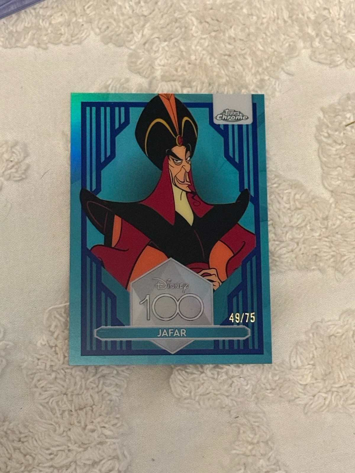 2023 Topps Chrome Disney 100 Jafar Dark and Light Blue Refractor #/75 SO SHARP
