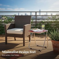 ensilrte Pliante Transparente Pliable Table d'appoint ensign Transparent