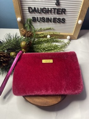 Ipsy Hot Pink Faux Fur Makeup Glam Bag ~ December 2016 ~ EMPTY BAG ONLY