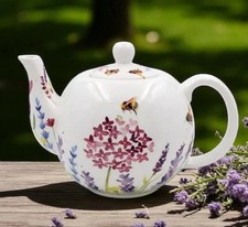 4 Cup Ceramic Fine China  Teapot Bees & Lavender  For Tea  Gift Boxed 95630