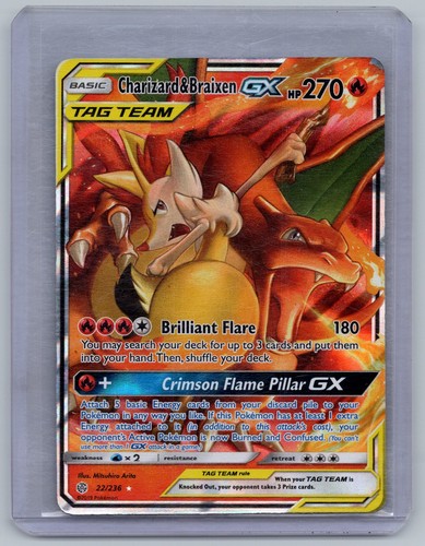 (NM) Charizard & Braixen GX 22/236 - Pokemon Cosmic Eclipse
