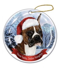 Boxer Dear Santa, Define Naughty Holiday Ornament