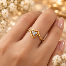 Dainty CZ Heart Ring 925 Sterling Silver Love Promise Ring for Women