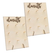 Donut Display Stand Wood Wall Holder Board Wedding Decor 2 Pack