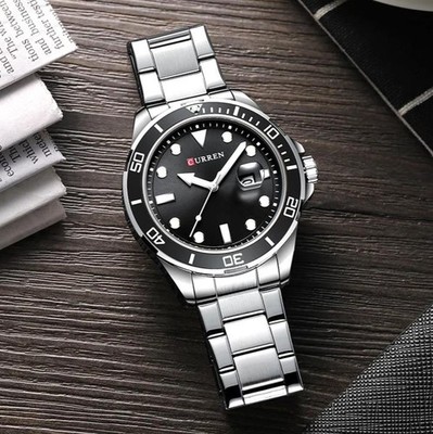 47MM CURREN Quartz Men's Luxury Watch Dive 30M Waterproof Luminous Stainless NEW