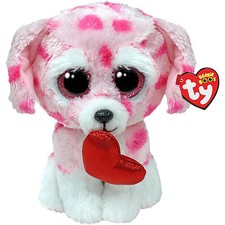 TY Beanie Boos - RORY the Valentine's Puppy Dog Glitter Eyes 6 inch - MWMTs