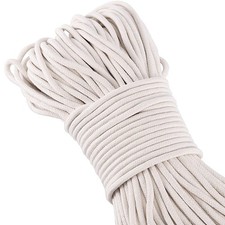 328 FT 1/4 inch White Natural Cotton Rope for Clothesline, Craft, Garden Use