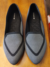 Birdies "The Blackbird" Heather Gray w Black Knit Loafers Flats Size 9
