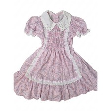 VTG Polly Flinders Hand Smocked Floral Dress Size 4 2T/3T