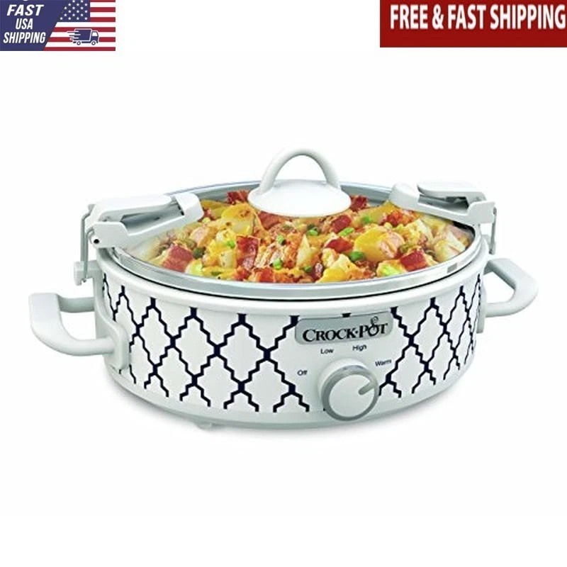 Compact 2.5 Quart Slow Cooker Casserole Easy Transport Precision Cooking New