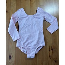 Girls' Stelle Light Pink Long Sleeve Cotton Ballet Leotard Size 90 4T 