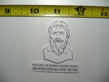 PLATO NO ONE IS MORE HATED SPEAKS TRUTH SMALL STICKER DECAL FUNNY PARODY FAMOUS