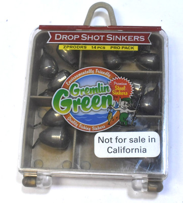 Drop Shot Sinkers Pro Gremlin Green Premium Steel Eco Friendly 14 Pack Set