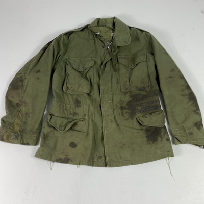 #ad Vintage M65 Vietnam Field Jacket Coat 1965 Small Short Sateen OG 107 Oil USE $279.99