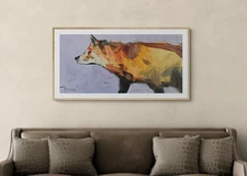 XL Cunning Fox Wild Life Decor Art PRINT By Original Artist Jose Trujillo 24x48