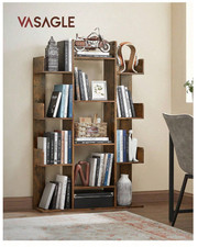 Rustic Bookcase Unique Tree Shaped Freestanding Bookshelf 13 Storage Shelves