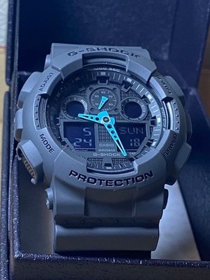 G SHOCK GA 100C Gray ×Light blue/Battery ・ Near
