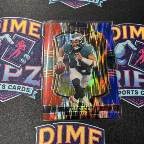2025 Panini Select Jalen Hurts Premier Level Red & Blue Prizm Shock #190 Eagles
