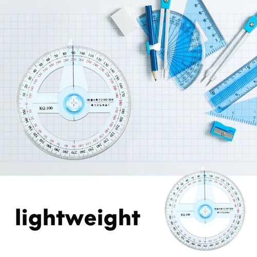 10 PCS Swing Arm Protractors Plastic 360-Degree Circle Drawing Tool - Picture 3 of 9