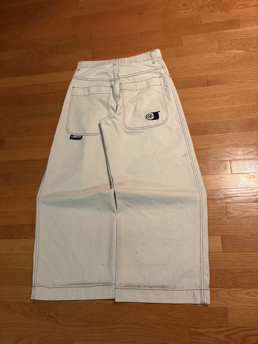 JNCO Twin Cannon White Baggy y2k wide leg Grunge denim Jeans size