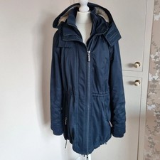 Superdry Navy Blue Microfibre Wind Parka Coat XL UK14