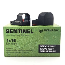 Swampfox Sentinel 1x16Micro RedDot 3MOA Reflex Sight-Auto Brightnes For RMSc New