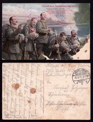 Postcard 1st W.K.  1918/Germany Above All..... ~ Test Guarantee ~