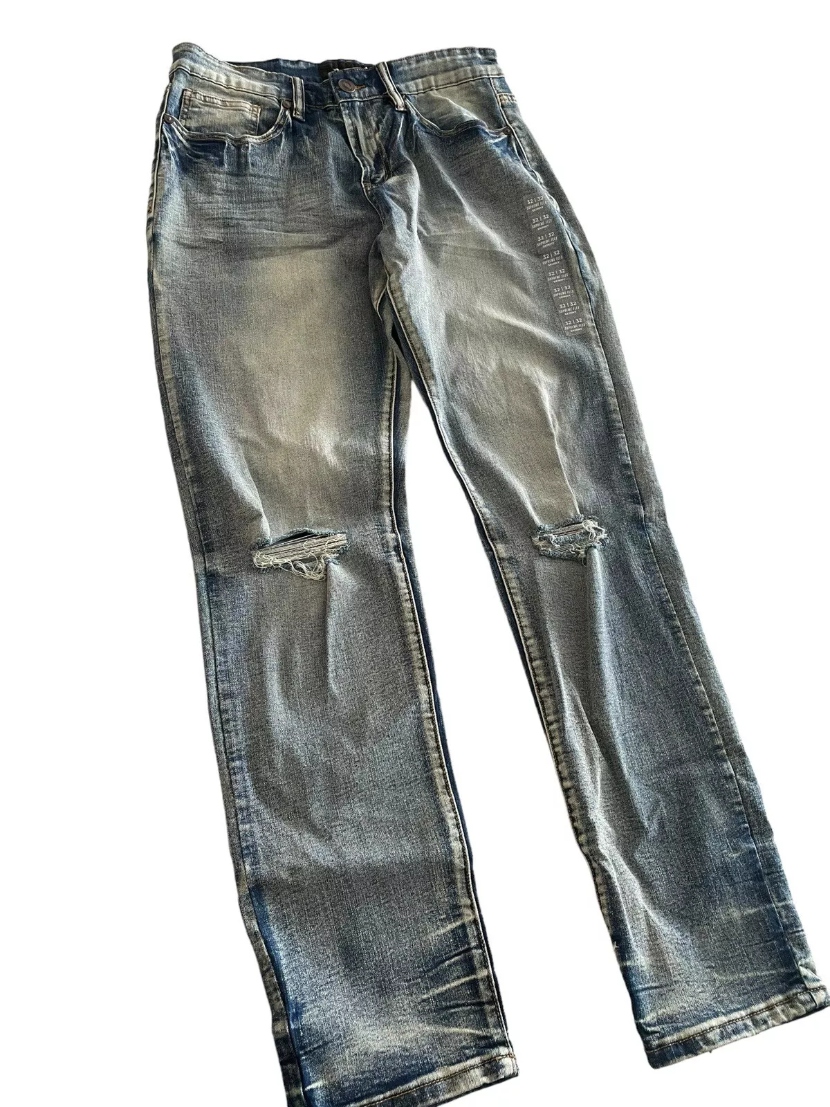 Rue 21   Jeans homme Supreme Flex Skinny Arc détressé   Lavage bleu   32x 32