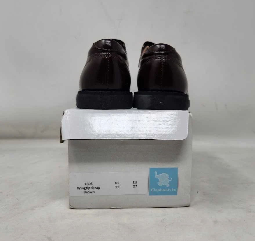 Niños Pequeños 11 (27EU) Elefantito Punta de Ala Correa Marrón Vestido Uniforme Escolar Zapatos Foto 2 de 4