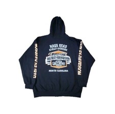 Nags Head NC Harley Davidson Front Zip Hoodie Logo Arms Large Logo Back Size L