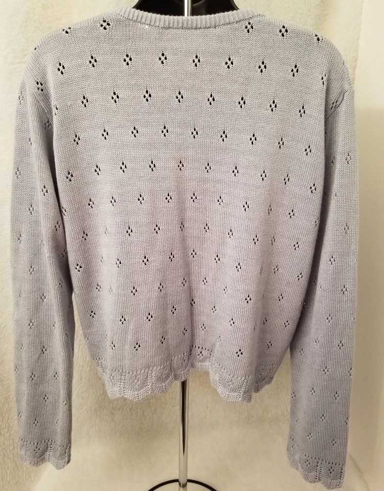 Cárdigan suéter camisa blusa Sag Harbor para mujer talla 14 azul Foto 3 de 3