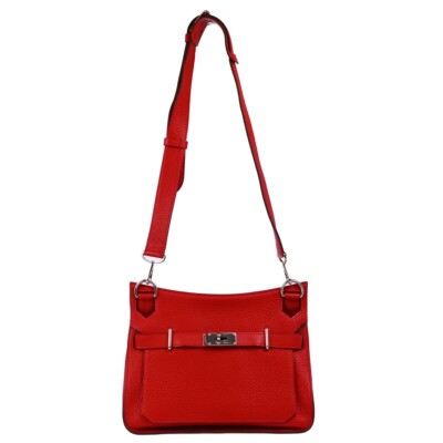 Hermes Red Taurillon Clemence Jypsiere 31 Shoulder Bag □Q 179S