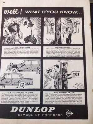 M58101 Ephemera 1963 Advert Dunlop Symbol Of Progress Well What Do You Know