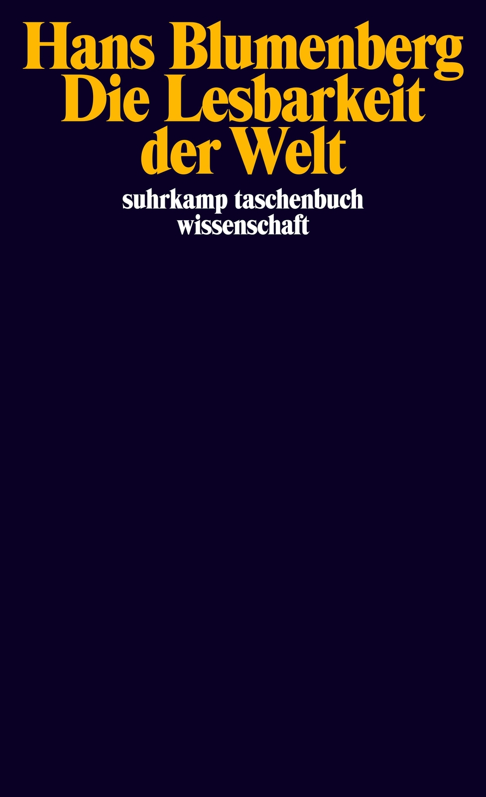 Thumbnail - Die Lesbarkeit Der Welt Hans Blumenberg