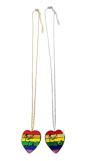 EVER FAITH Collana Choker Arcobaleno Cuore In Argento Sterling 925 - Gioielli Italiani Multicolore Per Donna - Regalo In Scatola - 4