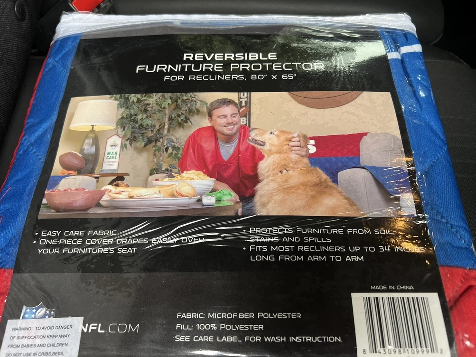 BUFFALO BILLS Silla Reclinable Muebles Cubierta Protectora REVERSIBLE Mafia NUEVO Foto 3 de 4