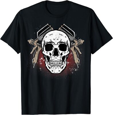 NEW LIMITED Automotive Car Vehicle Sprayer Skull Auto Body Painter T-Shirt S-3XL