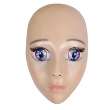 Masquerade Female Blue Eyes Mask Latex Mask H...