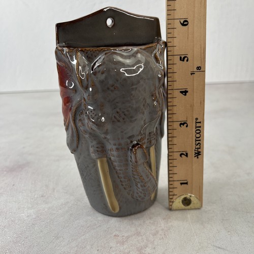 Elephant Wall Pocket Ceramic Figural - Picture 8 of 10
