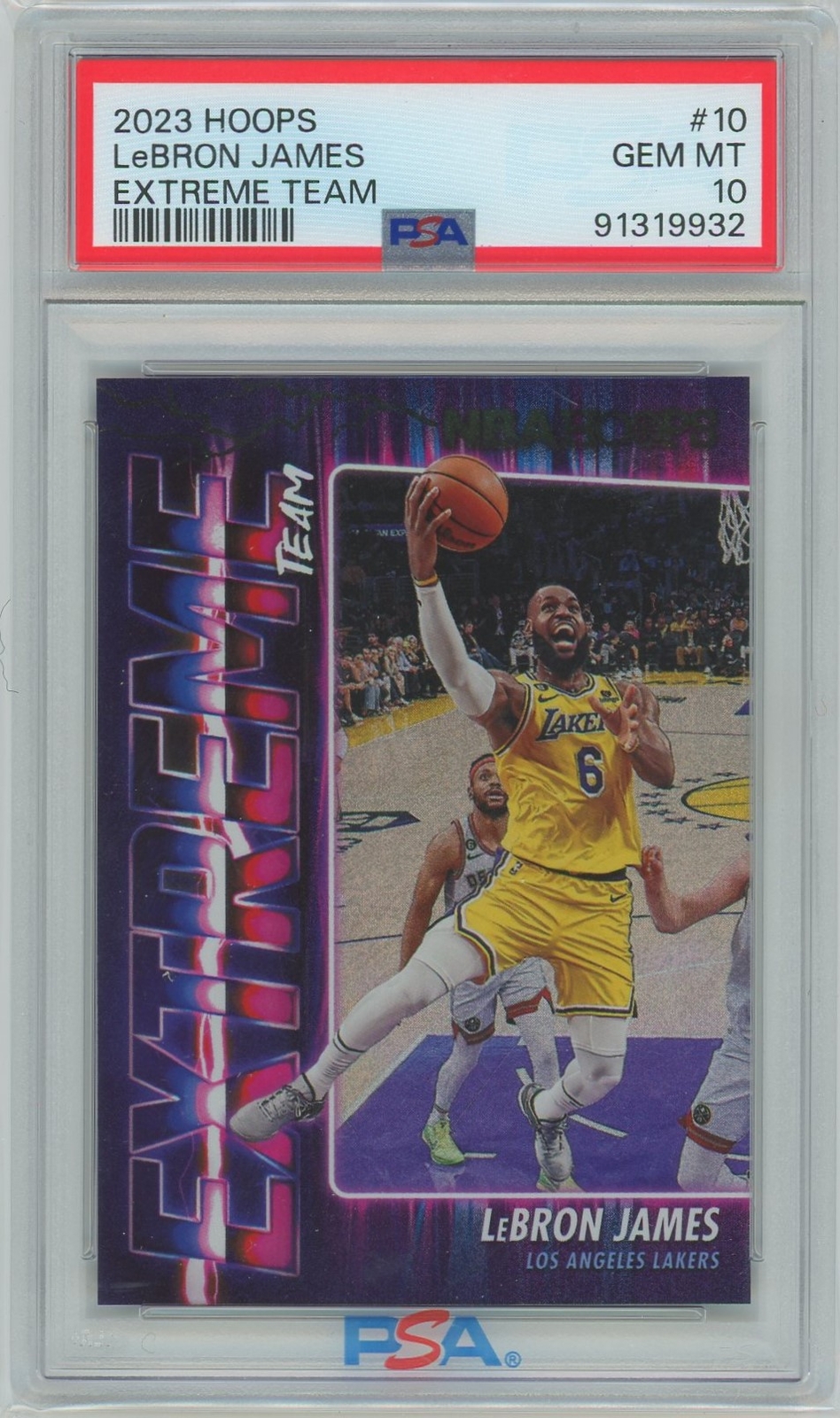 2023-24 Hoops #10 LeBron James Extreme Team PSA 10