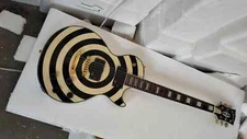 custom Zakk Wyld Bullseye Cream Yellow Electric Guitars 2H Pickups 6 strings