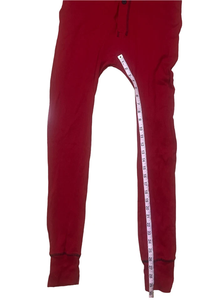 Lazy One Red And Black Check Long John pajamas Bear Bottom SM Stretch Cotton - Image 3 of 4