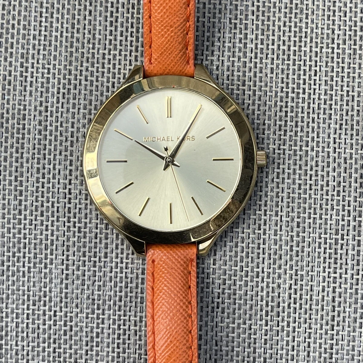Orange michael kors watch discount