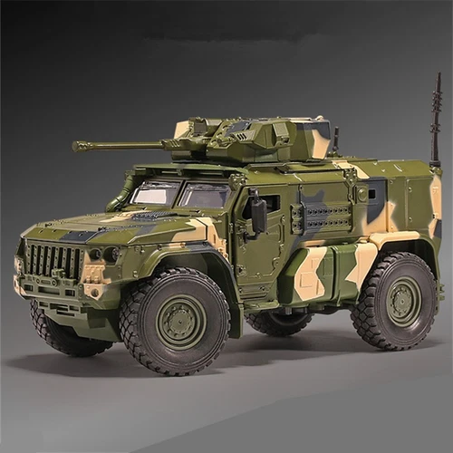 1:32 Alloy Tiger Armored Military Truck Model Diecast Off-road For Kids Toy - Picture 1 of 6