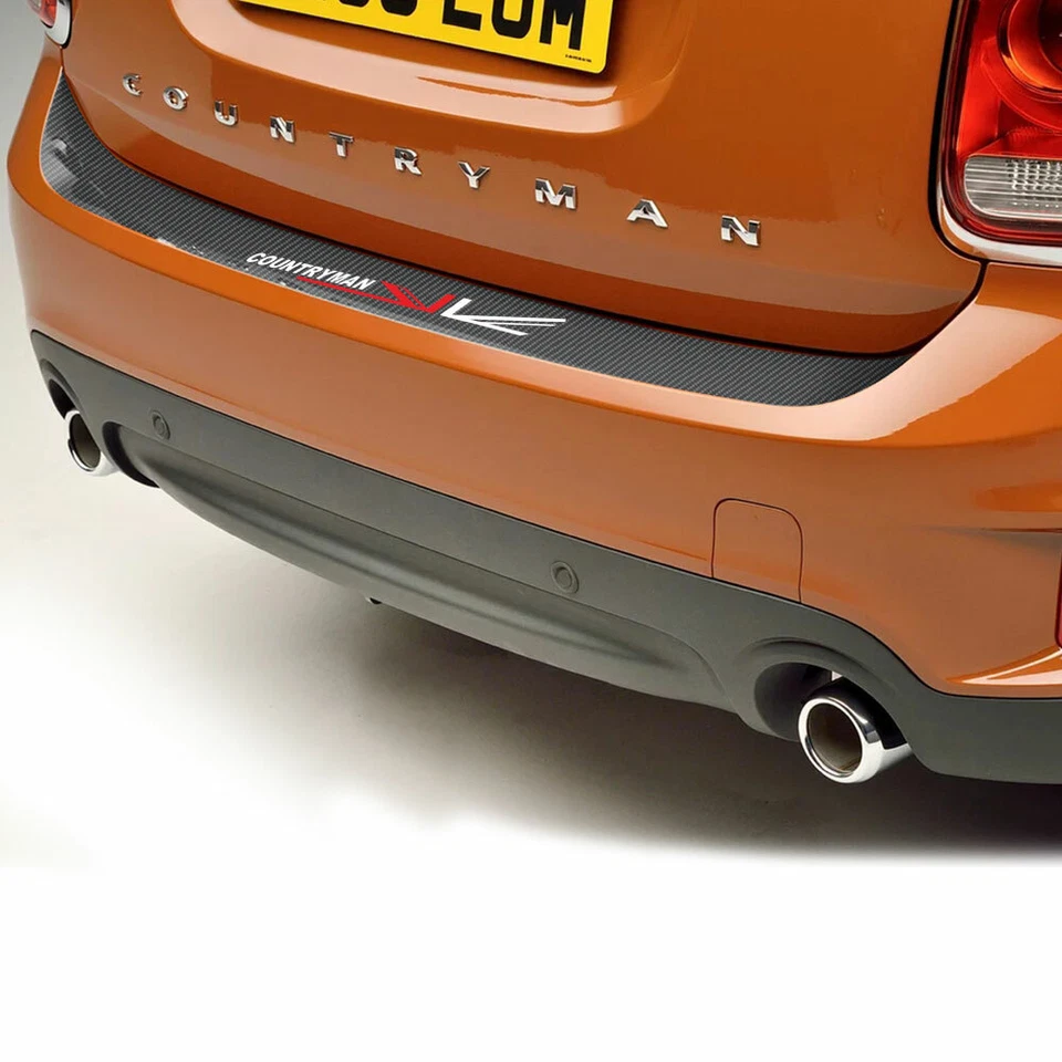 Calcomanías de vinilo de carbono 5D pegatinas protectoras de parachoques trasero para Mini Cooper Countryman F60 Foto 2 de 4